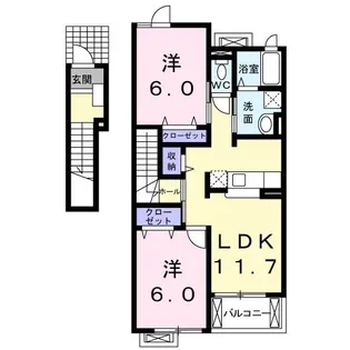 ブリッサa【2階】の間取り