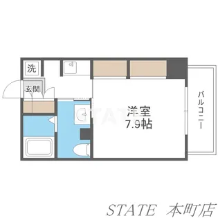 エステムコート大手前レシェンテ【2階】の間取り