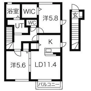 カンパーニュK【2階】の間取り