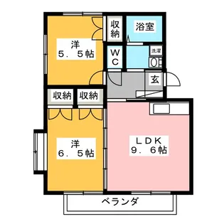 サンエステートピアA・B【2階】の間取り