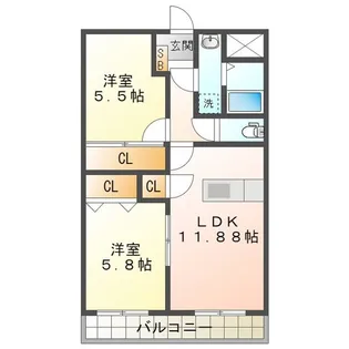 Villa de mulsanne【1階】の間取り