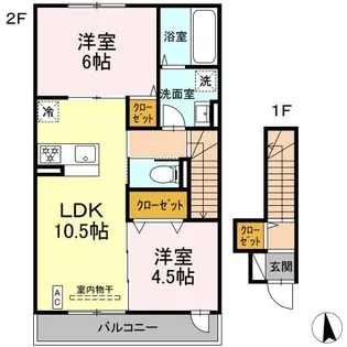 アルモ二ー戸室【2階】の間取り