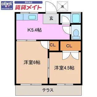 西脇ハイツ【1階】の間取り