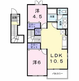 ハピネス A【2階】の間取り