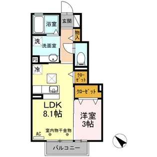 サン ルミエール相川【1階】の間取り