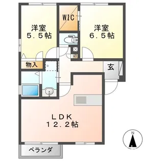 フォーレスフラッツ B【2階】の間取り