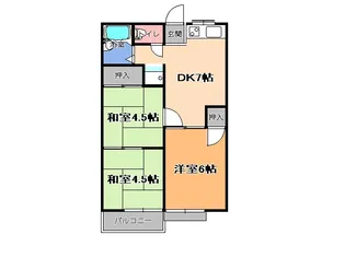 コーポシェミネ【2階】の間取り