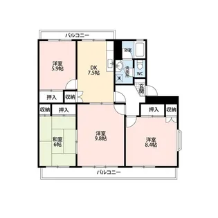ヴェルディ広沢【1階】の間取り