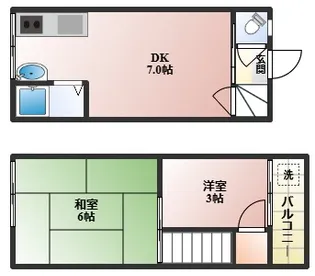 大阪府豊中市螢池南町2【一戸建】の間取り