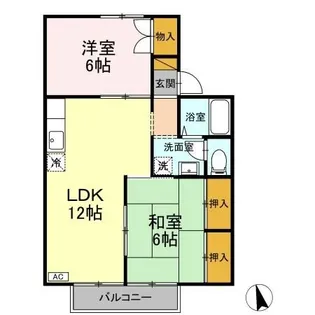 ビュークレスト【2階】の間取り