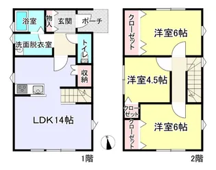 秋田県秋田市牛島西3【一戸建】の間取り