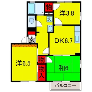 アーバンハイツB【2階】の間取り