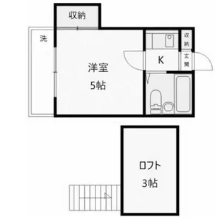 レオパレス三軒茶屋 A棟【2階】の間取り