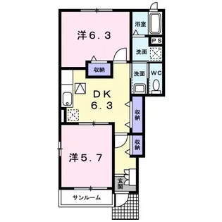 インフィニティーB【1階】の間取り