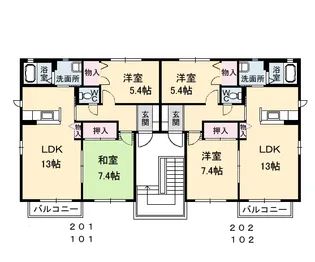 MyメゾンみらいえB棟【1階】の間取り