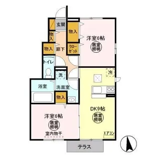 アクアパーム C【1階】の間取り