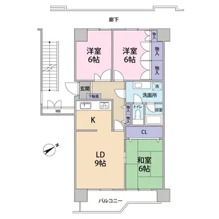 新ゆりグリーンタウンアカシア街区3号棟【4階】の間取り