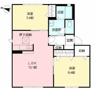 2LDKの間取り画像