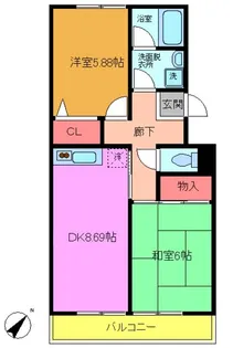 パティオ東菅野コミュニティ2番館【1階】の間取り