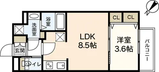 セブンプロート庚午【2階】の間取り