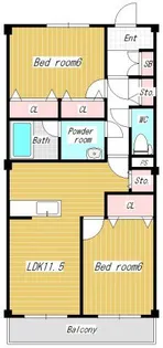 ブロンズハイム【1階】の間取り
