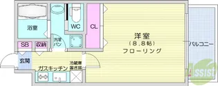 リビングステージ木町通【4階】の間取り