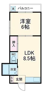 1LDKの間取り画像