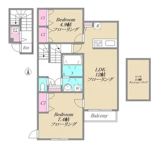 東京都大田区北千束3【アパート】の間取り