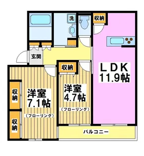 アンジュール サリエ【2階】の間取り