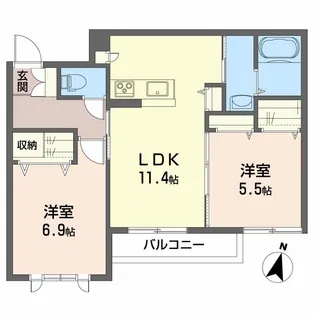 高知県高知市朝倉横町【アパート】の間取り
