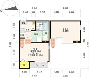 愛知県名古屋市守山区金屋2【アパート】の間取り