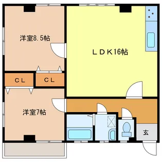ドリームハイツ(妻崎)【2階】の間取り
