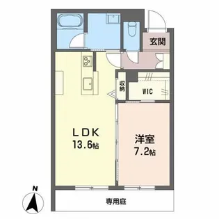 ベレオガーデンズgrace【1階】の間取り