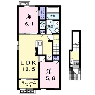 新潟県新潟市秋葉区中野2【アパート】の間取り