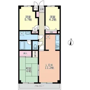 ニューリバーコート【5階】の間取り