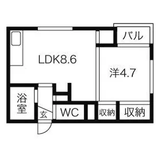 プレサント南8西10【4階】の間取り