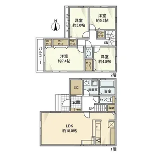 神奈川県大和市深見台3【一戸建】の間取り