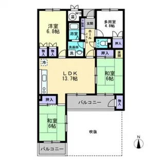 京陵マンション【4階】の間取り