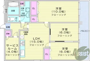宝蔵院マンション【2階】の間取り