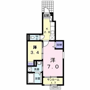 サンリット サイド【1階】の間取り