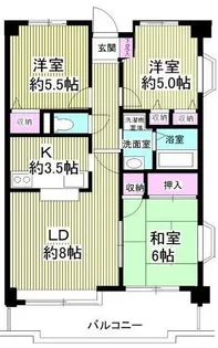 ベルグプレシャデス船橋【3階】の間取り