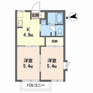 グランパティオ北上 B【1階】の間取り
