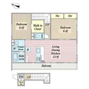 Raffine Villa B棟【2階】の間取り