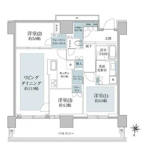 プラウドタワー目黒MARC【29階】の間取り