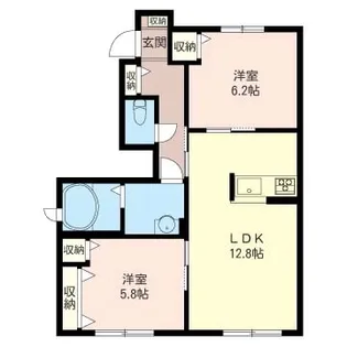 ヴィルフォーレB【1階】の間取り