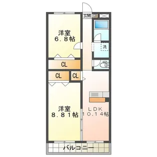 キャッスルヒルズ【4階】の間取り