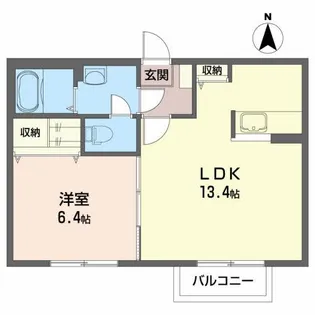 クレールメゾン五番丁【2階】の間取り