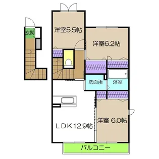 シャーメゾン ブルームステージA棟【2階】の間取り