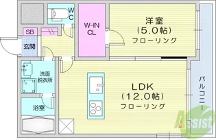 LUANA・AIR・RESIDENCE五橋【1階】の間取り