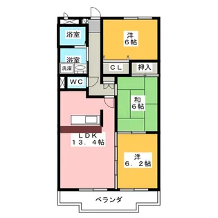 プレステージ黒沢台【3階】の間取り